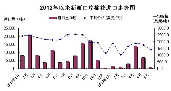 2013年上半年新疆棉花進(jìn)口情況分析